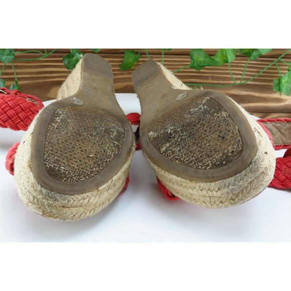 Jessica Simpson Sz 7.5 M‎ Orange Ankle Strap Fabric Women Sandals Leila - Picture 11 of 11